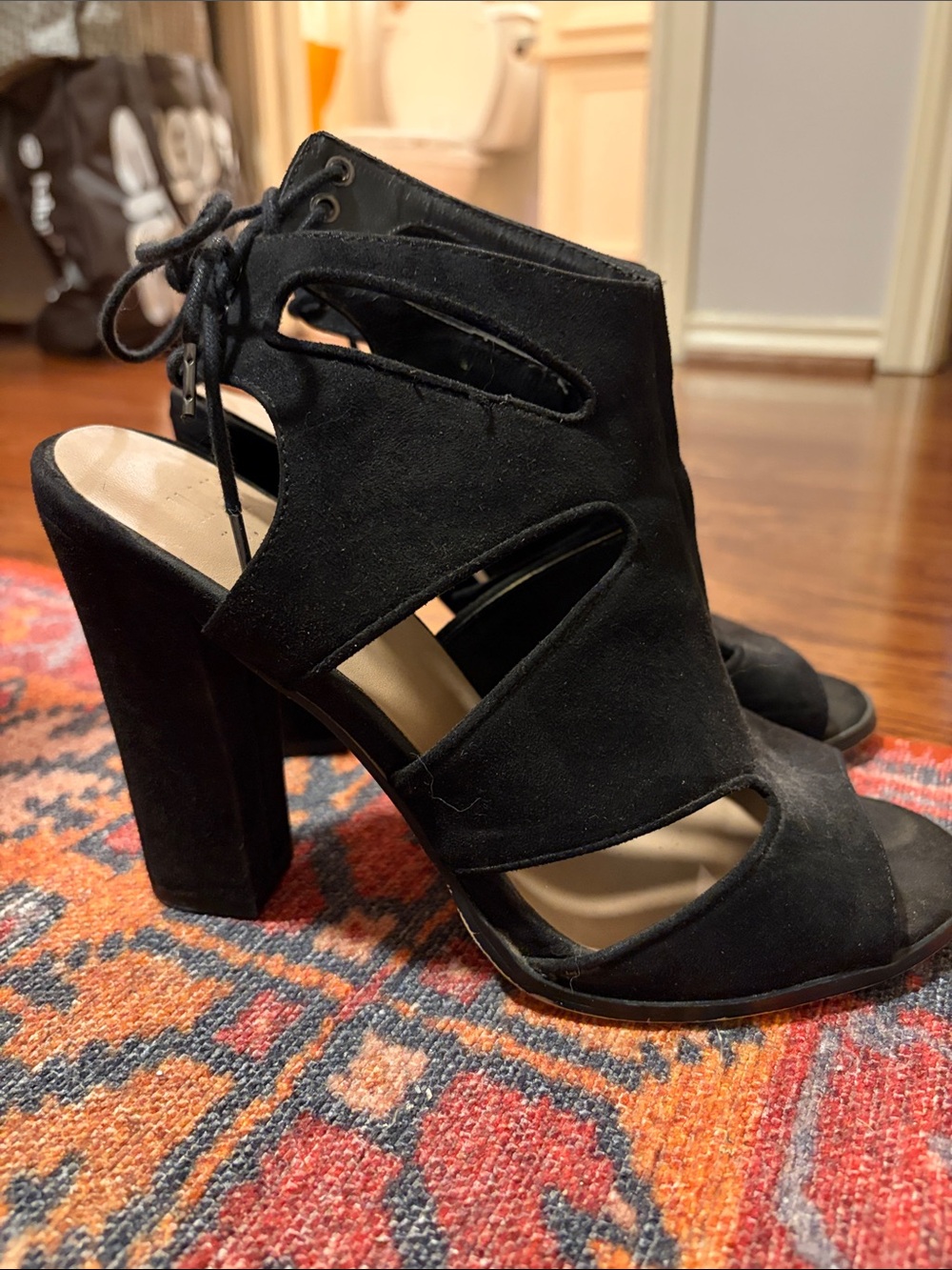 Lulus Women’s Black Lace-Up Women’s High Heel Sandals